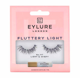 Eylure Fluttery Light Lashes sztuczne rzęsy z klejem efekt wypełnienia No. 117