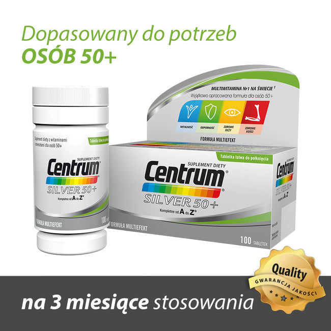 Centrum Silver 50+ witaminy suplement diety 100 tabletek