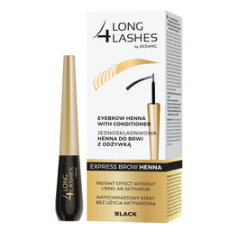 Long4Lashes Express Brow Henna jednoskładnikowa henna do brwi z odżywką Black 6ml