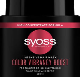 Syoss Intensive Hair Mask Color Vibrancy Boost intensywnie regenerująca maska do włosów farbowanych i rozjaśnianych 500ml