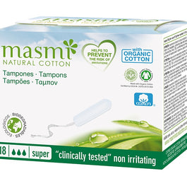 Masmi Tampons tampony z bawełny organicznej Super 18szt