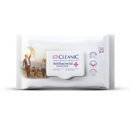 CLEANIC Antibacterial Travel Pack chusteczki odświeżające z płynem antybakteryjnym 40szt.