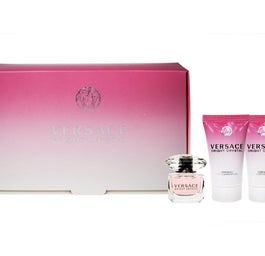 Versace Bright Crystal zestaw woda toaletowa 5ml + balsam do ciała 25ml + żel pod prysznic 25ml