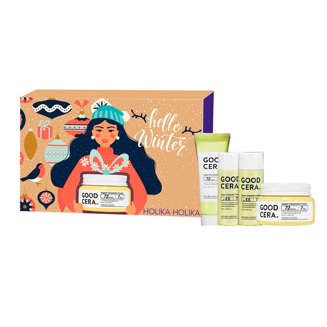 HOLIKA HOLIKA Good Cera Super Ceramide zestaw nawilżający krem do twarzy 60ml + nawilżający krem do twarzy 20ml + nawilżająca emulsja 20ml + tonik do twarzy 20ml