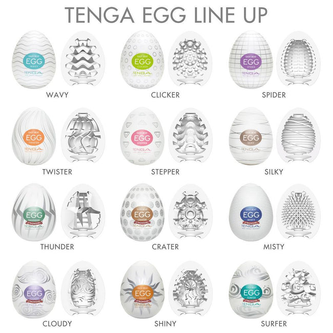 TENGA 6 Styles Easy Beat Egg Hard Boiled Package zestaw 6 jednorazowych masturbatorów w kształcie jajka