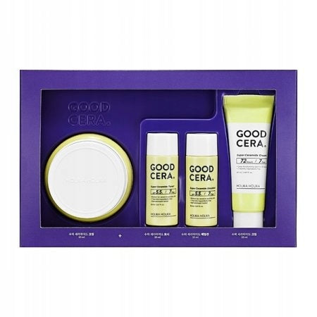 HOLIKA HOLIKA Good Cera Super Ceramide zestaw nawilżający krem do twarzy 60ml + nawilżający krem do twarzy 20ml + nawilżająca emulsja 20ml + tonik do twarzy 20ml