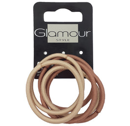 Glamour Gumki do włosów bez metalu Beżowe 6szt