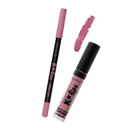 Lovely K-Lips Matte Liquid Lipstick & Lip Liner zestaw do wykonywania makijażu ust 5 Lovely Lips