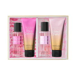 Victoria's Secret Zestaw Pure Seduction mgiełka do ciała 125ml + Pure Seduction balsam do ciała 100ml + Velvet Petals mgiełka do ciała 125ml + Velvet Petals balsam do ciała 100ml