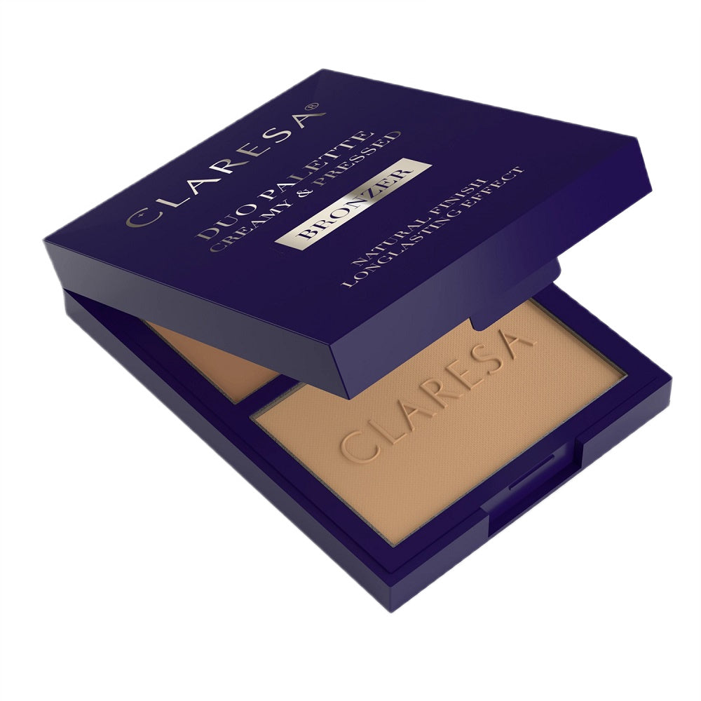 Палетка для контуринга лица Claresa Duo Palette Creamy & Pressed кремово-пудровая, 01 More Sculpted, 8,5 г