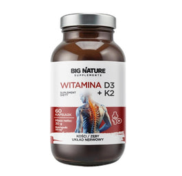Big Nature Witamina D3 + K2 suplement diety 60 kapsułek