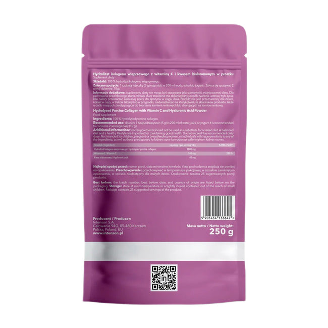 Intenson Kolagen + Witamina C + Kwas Hialuronowy suplement diety 250g