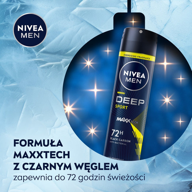 Nivea Men Energy Boost zestaw żel pod prysznic 3w1 250ml + antyperspirant w sprayu 150ml