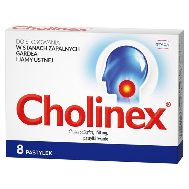 Cholinex Pastylki do ssania do stosowania w stanach zapalnych gardła i jamy ustnej 8szt.
