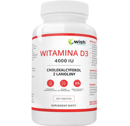 WISH Pharmaceutical Witamina D3 4000IU suplement diety 240 tabletek
