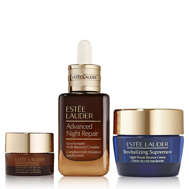 Estée Lauder Nighttime Experts zestaw serum do twarzy 30ml + żel-krem pod oczy 15ml + krem na noc 15ml