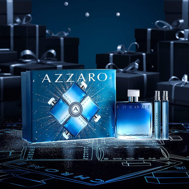 Azzaro Chrome zestaw woda perfumowana spray 100ml + miniatura wody perfumowanej 10ml + miniatura wody toaletowej 10ml