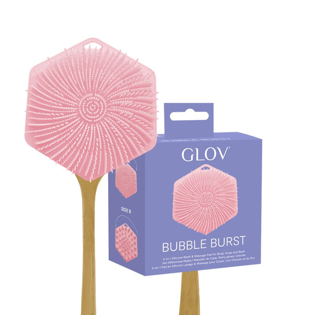 Glov Bubble Burst 3w1 silikonowa myjka i masażer do ciała skóry głowy i pleców Pink