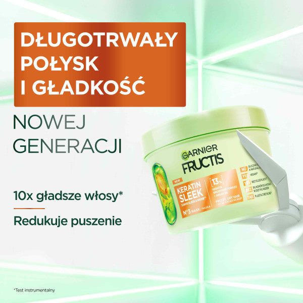 Garnier Fructis Keratin Sleek maska do włosów suchych i puszących się 370ml