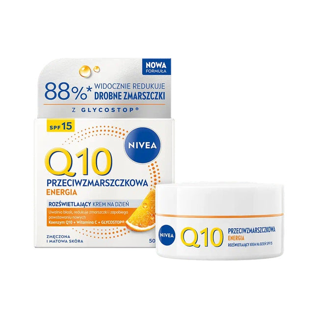 Nivea Q10 Przeciwzmarszczkowa Energia rozświetlający krem na dzień SPF15 50ml