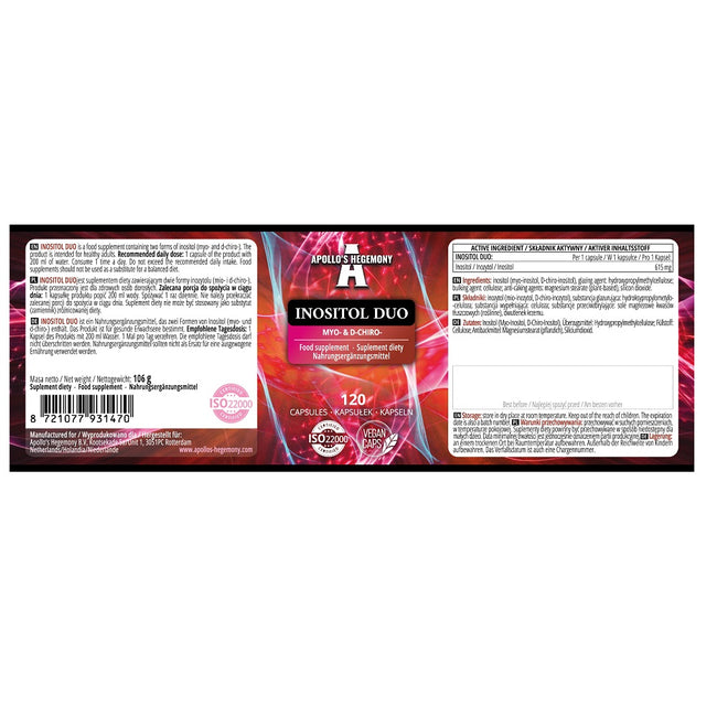 Apollo's Hegemony Inositol Duo suplement diety 120 kapsułek