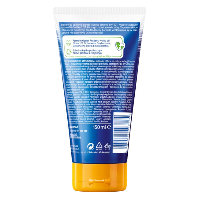 Nivea Sun Protect & Moisture nawilżający balsam do opalania Invisible Finish SPF50+ 150ml