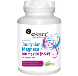 Aliness Taurynian Magnezu 100mg z B6 suplement diety 100 kapsułek
