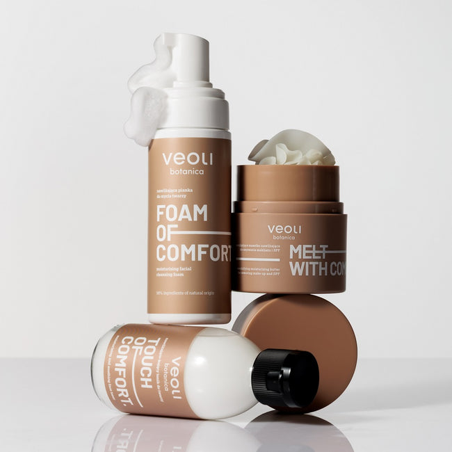 Veoli Botanica Melt With Comfort emulgujące masełko nawilżające do zmywania makijażu i SPF do skóry suchej i odwodnionej 40g