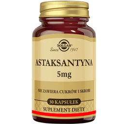 Solgar Astaksantyna 5mg suplement diety 30 kapsułek