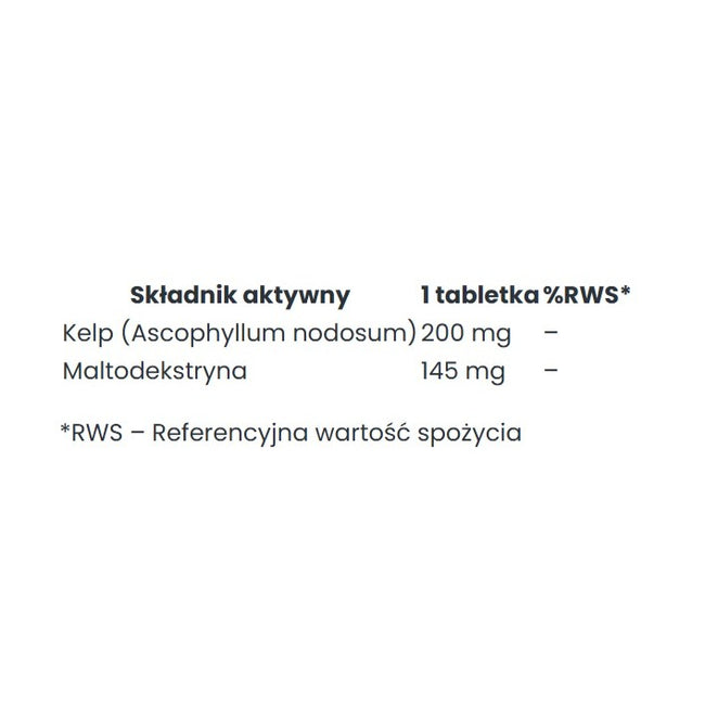 Big Nature Bio Kelp suplement diety 100 tabletek
