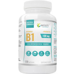 WISH Pharmaceutical Witamina B1 100mg + Prebiotyk suplement diety 120 kapsułek