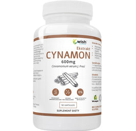 WISH Pharmaceutical Cynamon ekstrakt 600mg suplement diety 90 kapsułek