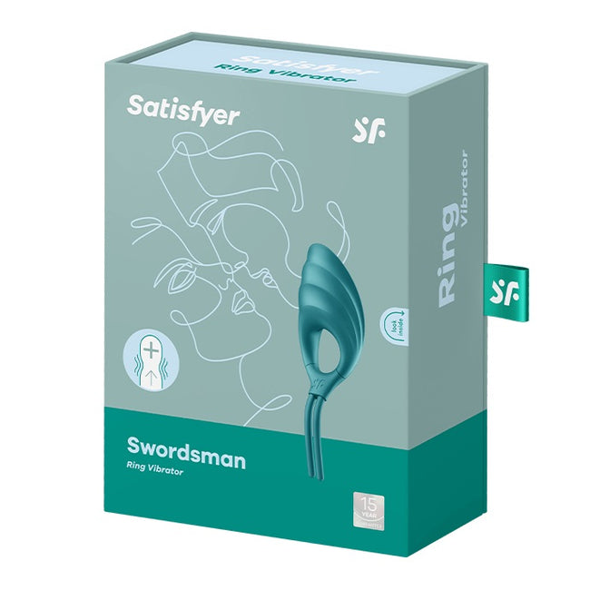 Satisfyer Swordsman wibrujący pierścień na penisa Green