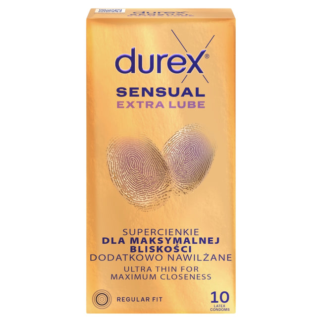 Durex Sensual Extra Lube prezerwatywy z dodatkowym lubrykantem 10szt