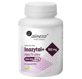 Aliness Inozytol myo/D-chiro 650mg + B6 suplement diety 100 kapsułek