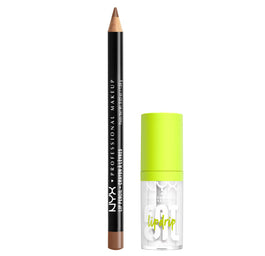 NYX Professional MakeUp Duo Kit zestaw Slim Lip Pencil kredka do ust Nude Truffle 1.04g + Fat Oil Lip Drip olejek do ust My Main 4.8ml