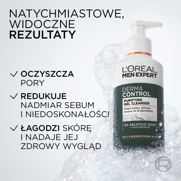 L'Oreal Paris Men Expert Derma Control żel do mycia twarzy z niacynamidem 260ml