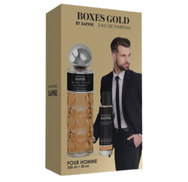 Saphir Boxes Gold Pour Homme zestaw woda perfumowana spray 200ml + woda perfumowana spray 30ml