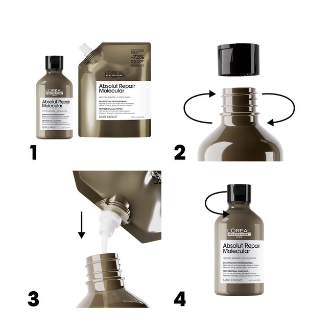 L'Oreal Professionnel Serie Expert Absolut Repair Molecular szampon wzmacniający strukturę włosów refill 500ml