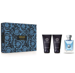 Versace Pour Homme zestaw woda toaletowa spray 50ml + żel pod prysznic 50ml + balsam po goleniu 50ml
