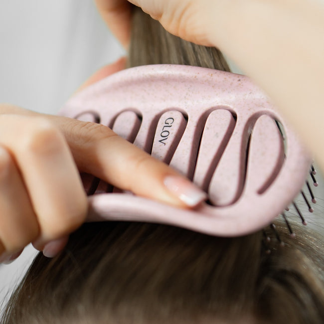 Glov Smooth Glide szczotka do rozczesywania włosów ze słomy pszenicznej Pink