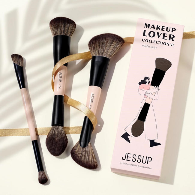 JESSUP Duo-End Brush Versatility Collection zestaw dwustronnych pędzli do makijażu Peach Dust 3szt.