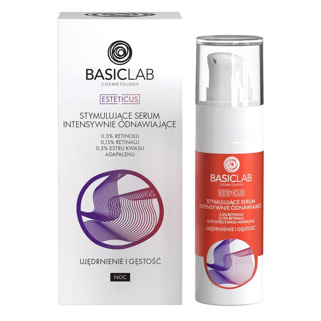 BasicLab Esteticus stymulujące serum intensywnie odnawiające na noc Ujędrnienie i Gęstość 30ml