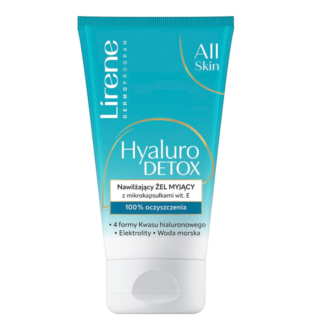 Lirene Hyaluro Detox nawilżający żel myjący z mikrokapsułkami witaminy E 150ml