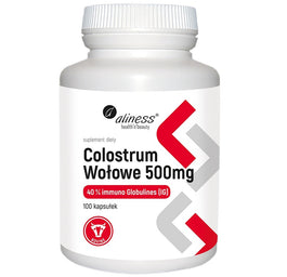 Aliness Colostrum Wołowe IG 40% 500mg suplement diety 100 kapsułek