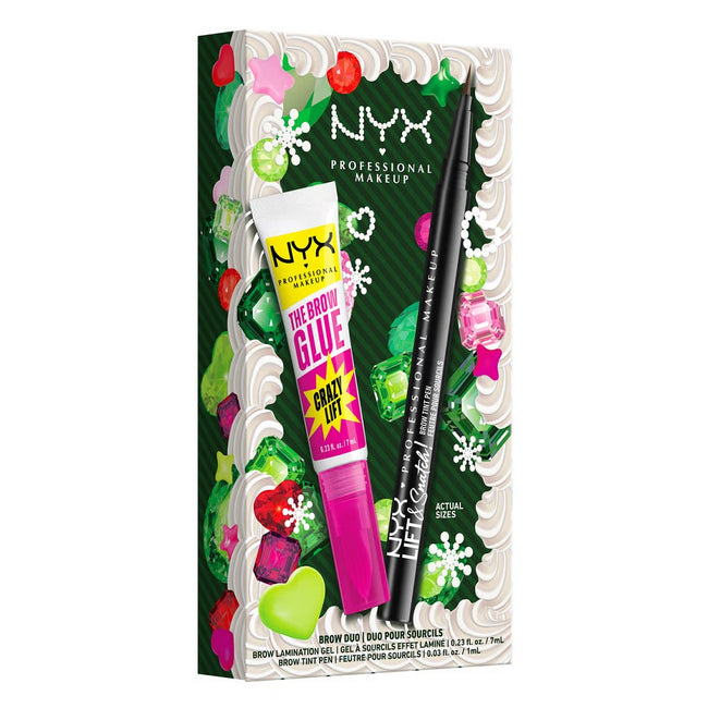 NYX Professional MakeUp Bling The Halls Brow Glue Duo zestaw do stylizacji brwi
