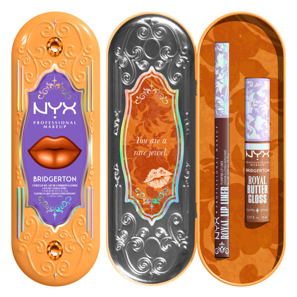 NYX Professional MakeUp Bridgerton Royal Treasures 2-Piece Lip Kit zestaw błyszczyk i konturówka