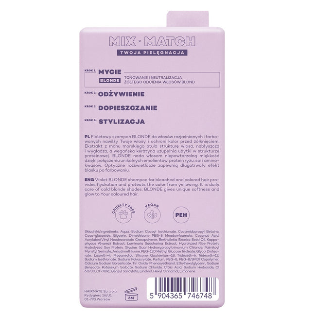 HAIRMATE Blonde Shampoo szampon do włosów blond 250ml