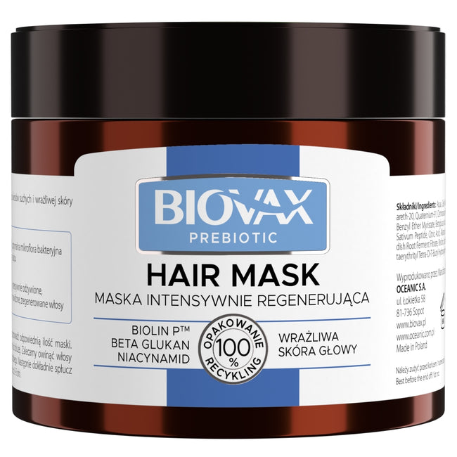 BIOVAX Prebiotic maska intensywnie regenerująca do wrażliwej skóry głowy 250ml