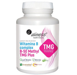 Aliness Witamina B Complex B-50 Methyl TMG Plus suplement diety 100 kapsułek